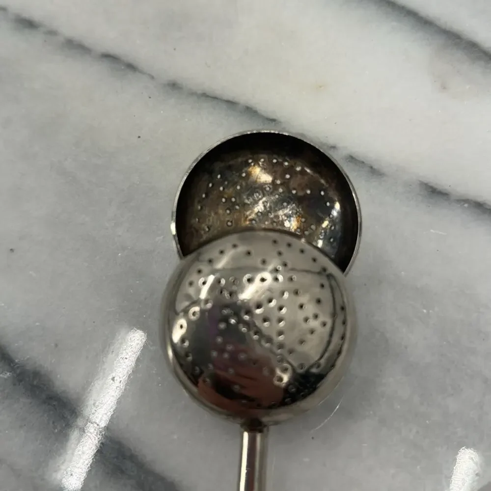 Antique silverplated Spring Action Tea Seeper Spoon Infuser Steeper
